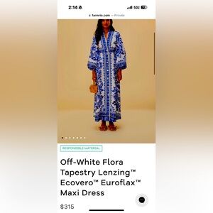 NWOT Farm Rio Off-White Flora Tapestry Lenzing  Ecovera Maxi Dress || Size XL